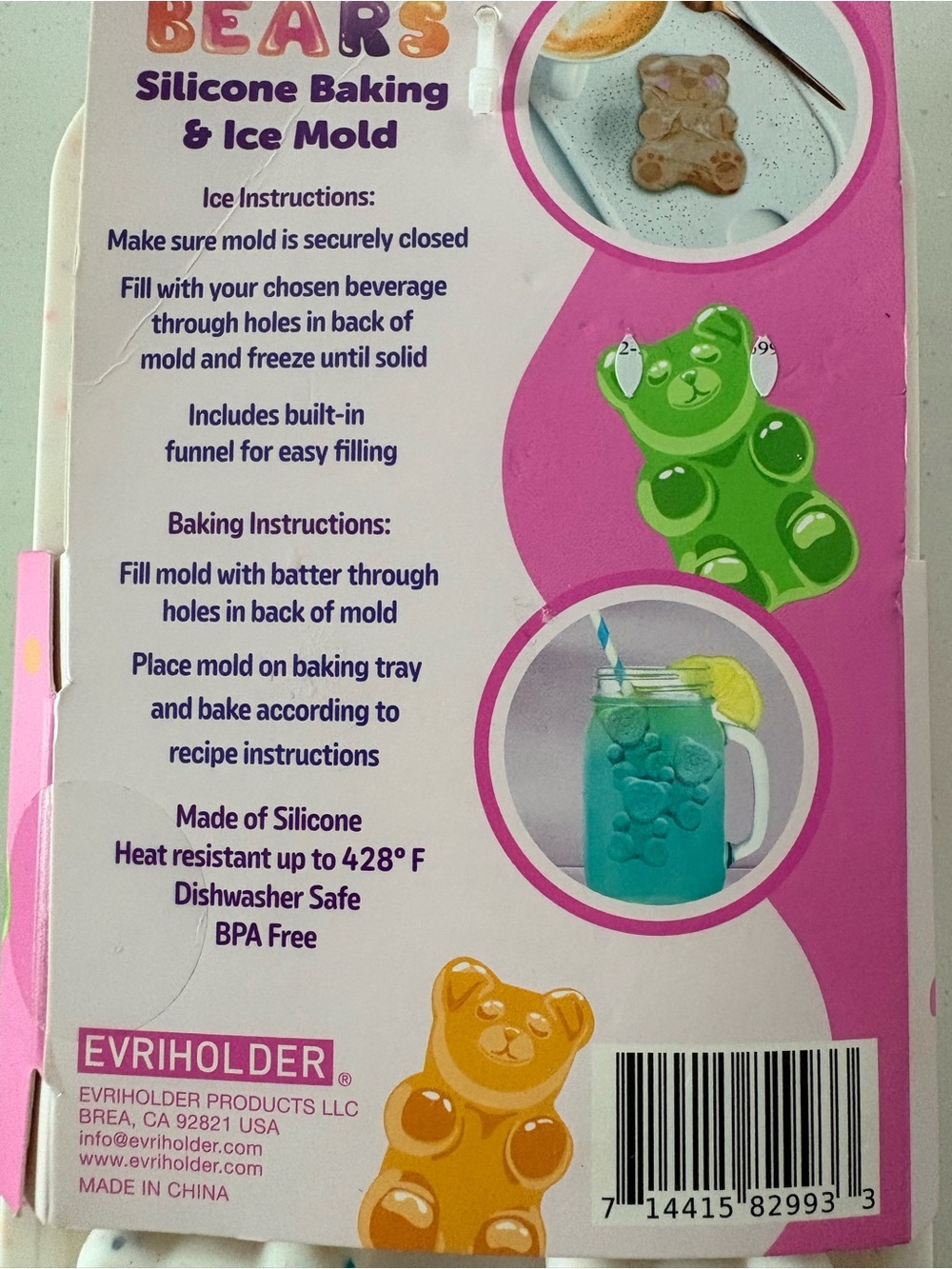 Chilly Bears Silicone Bear-Shaped Baking & Ice Mold NWT - Picture 3 of 4